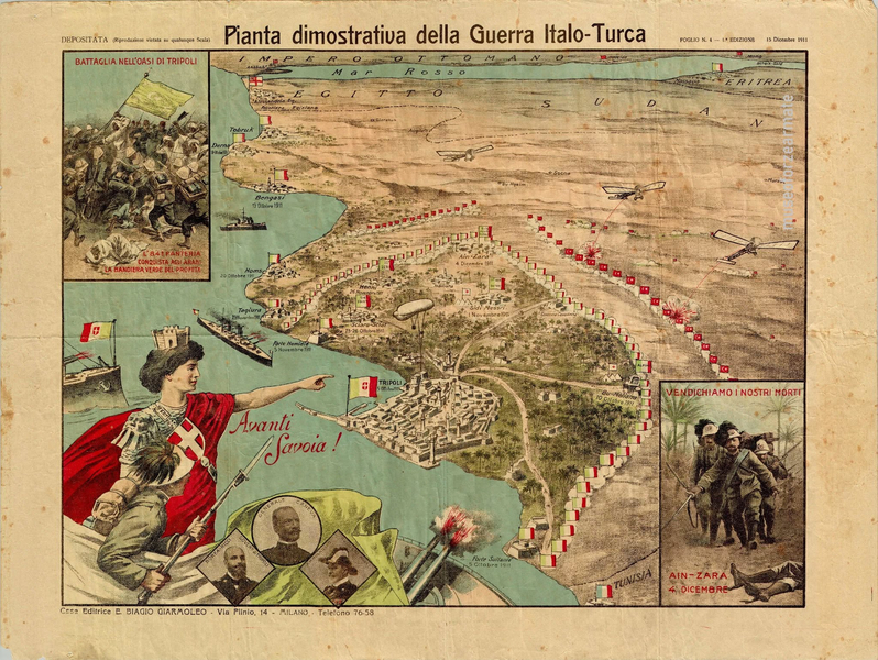 Pianta dimostrativa storica della guerra italo-turca condotta dal Regio Esercito Italiano.
